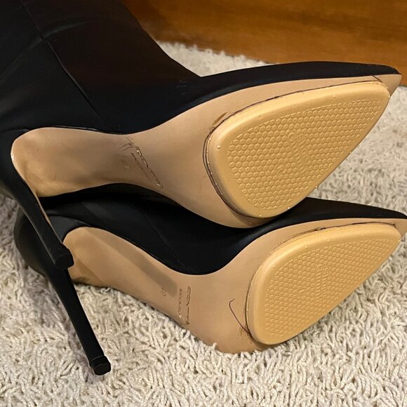 IDENTITA Black Leather "Dayna" Italian Boots Knee High 10 / 40 - 120mm Heels - Picture 7 of 16